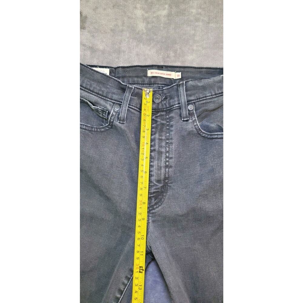 Levi's Jeans Womens Size 30 Black Denim Mile High Super Skinny High Rise Za1-17 - Picture 4 of 10